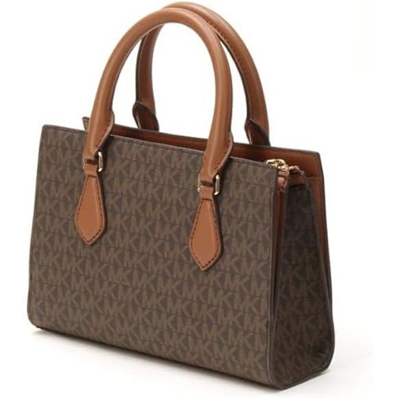 NWT Michael Kors Women Sheila Small Faux Saffiano Leather Satchel (Brown)-OS - Picture 3 of 7